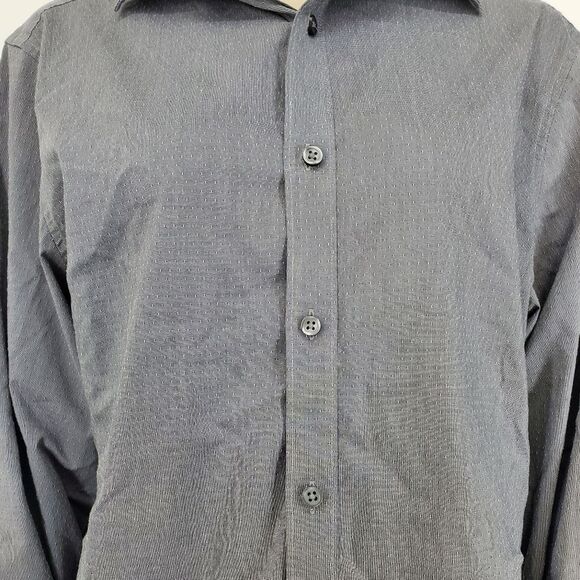DKNY Slim Fit Stretch Gray Button Up Shirt - Picture 7 of 9